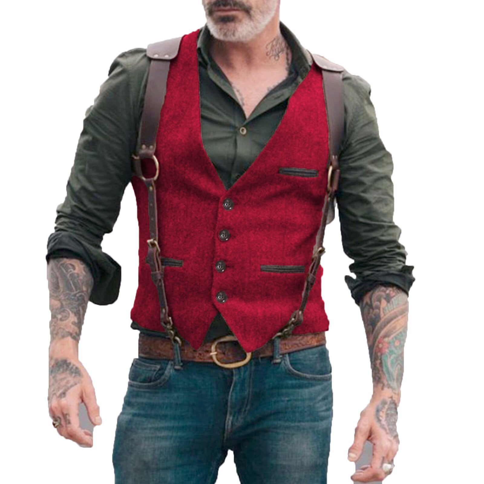 Retro Fashion Open Pocket Vest
