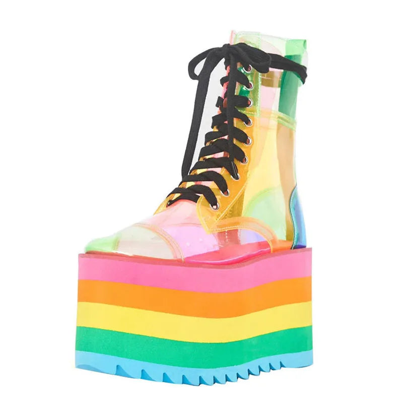 Elevated Flair Rainbow Platform Shoes