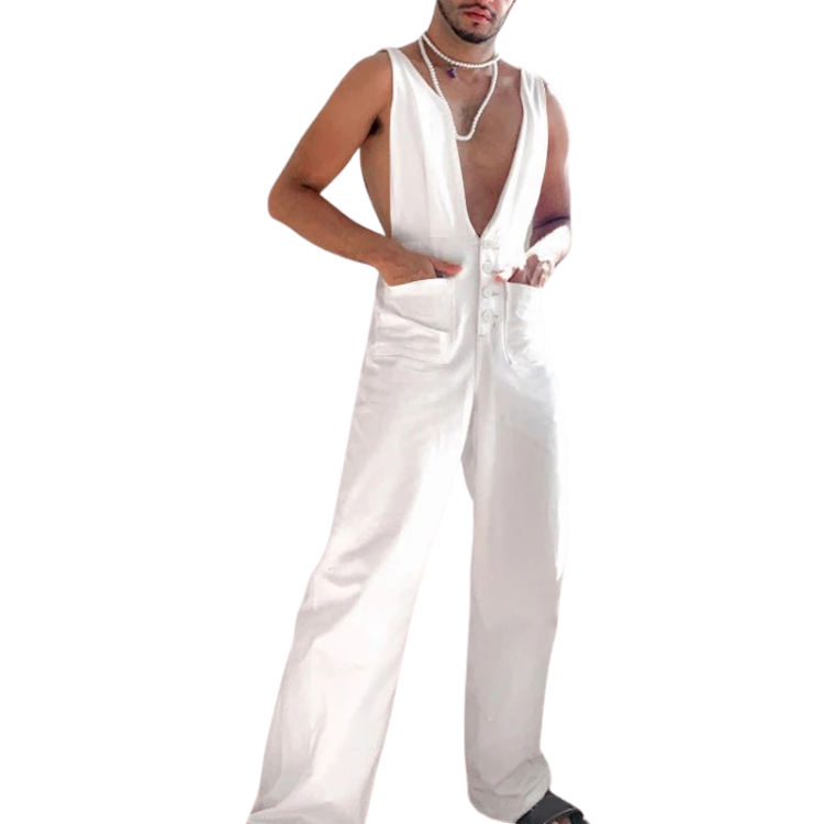 High Fashion Plunging V Jumpsuit