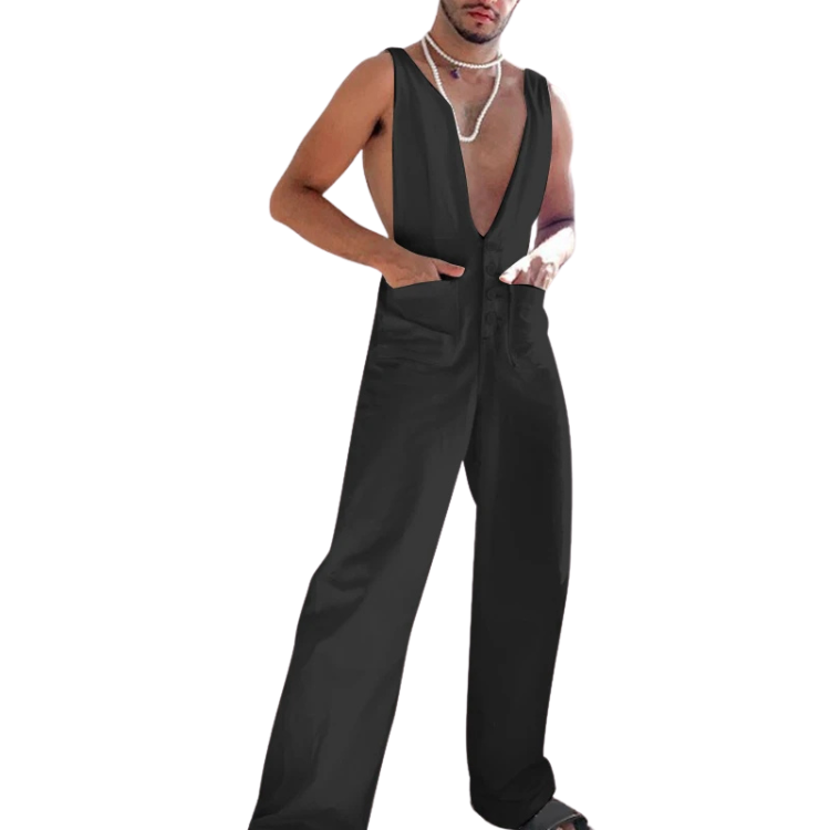 High Fashion Plunging V Jumpsuit
