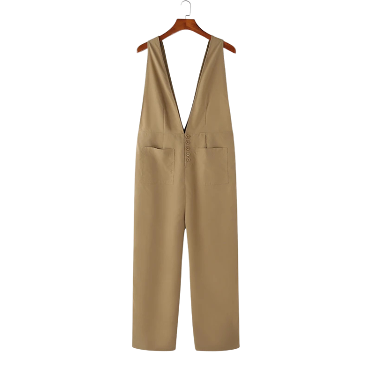 High Fashion Plunging V Jumpsuit