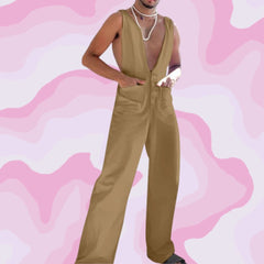 High Fashion Plunging V Jumpsuit