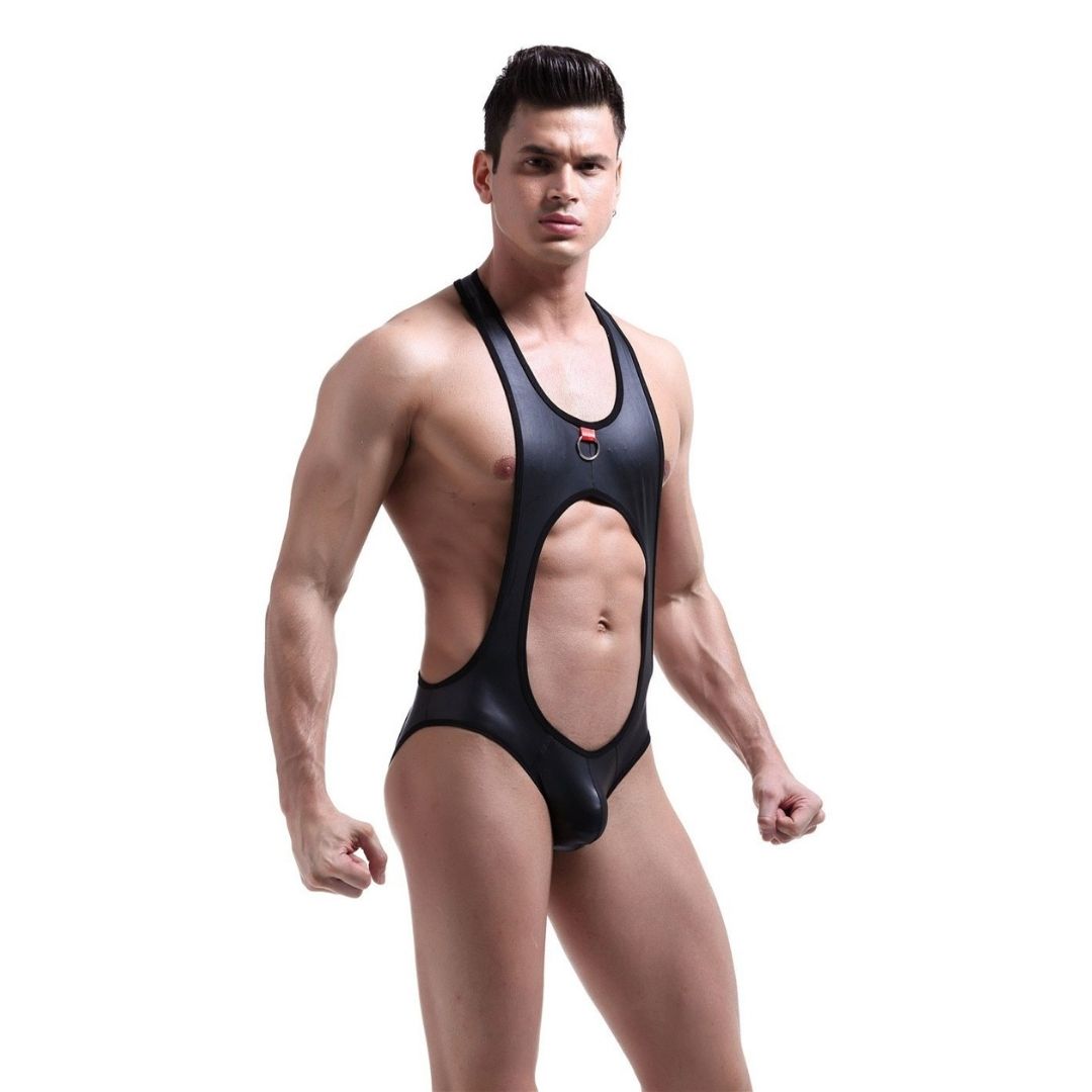 Kinky Leather Jockstrap Bodysuit