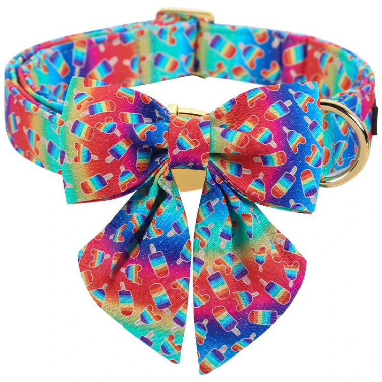 LGBTQ Rainbow Popsicle Dog Collar