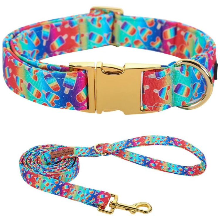 LGBTQ Rainbow Popsicle Dog Collar