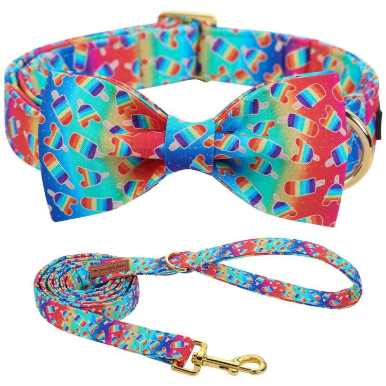 LGBTQ Rainbow Popsicle Dog Collar