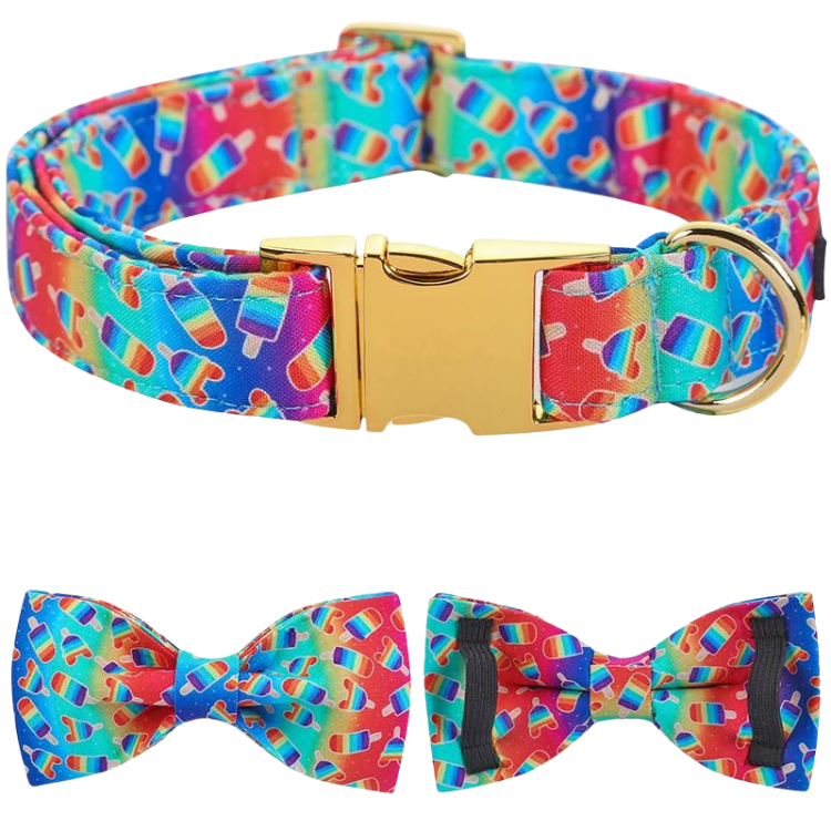 LGBTQ Rainbow Popsicle Dog Collar