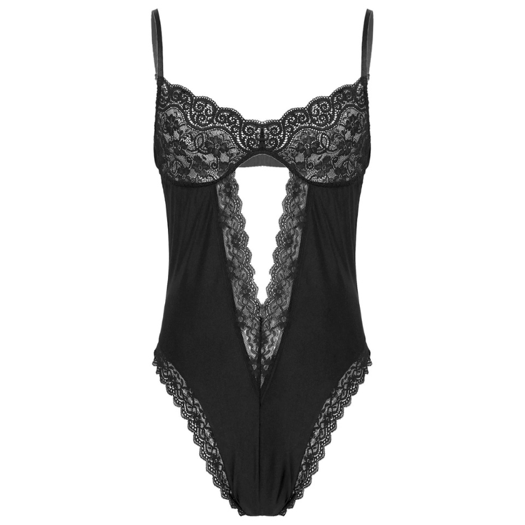 Lace Bodysuit Transparent Erotic Wear for Androgynes