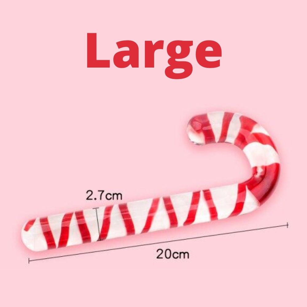 Glass Red Candy Cane Dildo