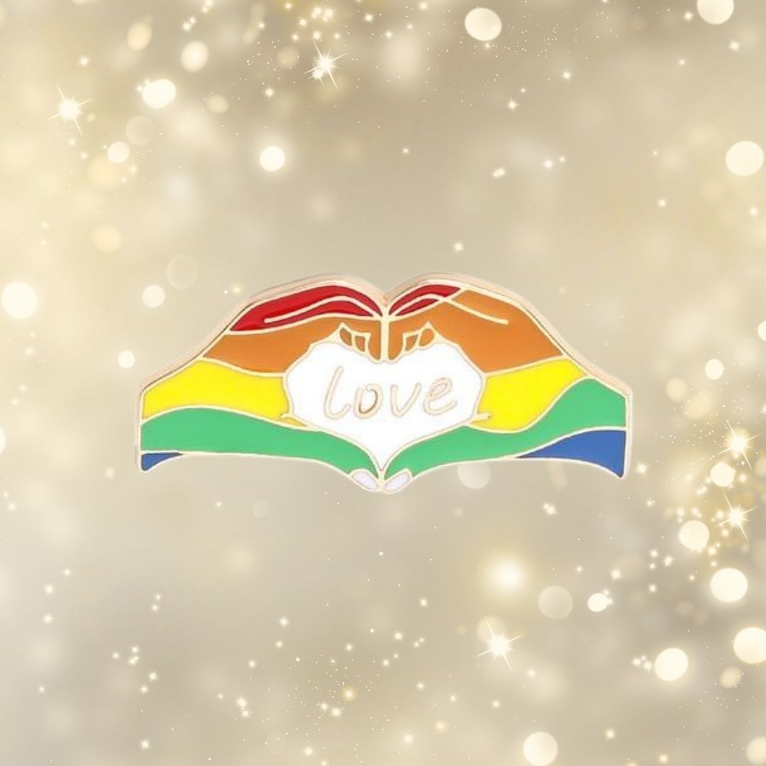 Love Rainbow Hands Enamel Pin