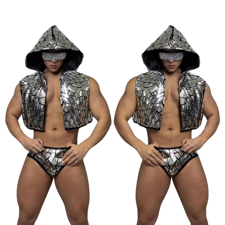 Luxe Gold Hooded Tank and Trunks Clubwear Set