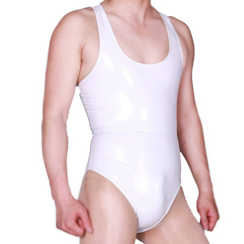 Men's Glossy Tank Top Skinny Bodysuit