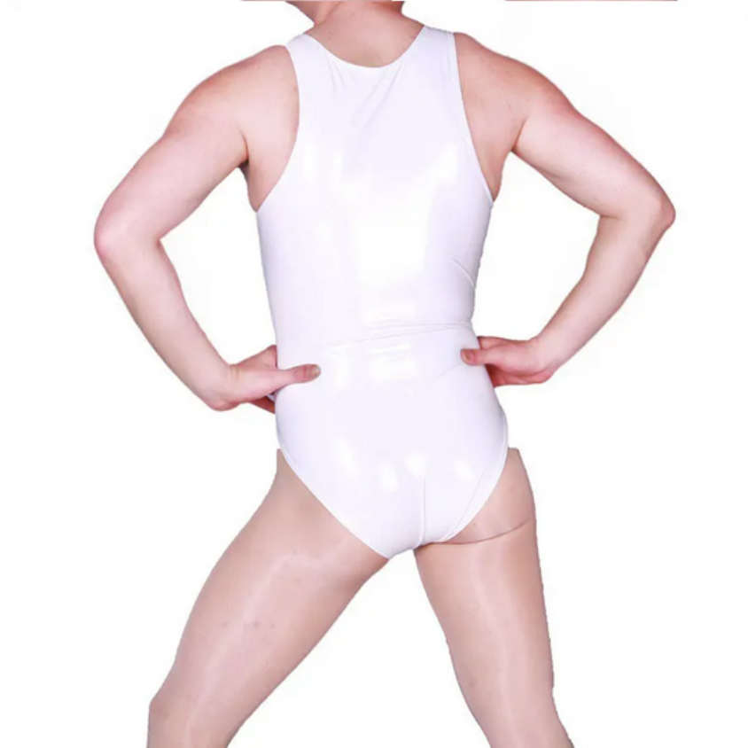 Men's Glossy Tank Top Skinny Bodysuit