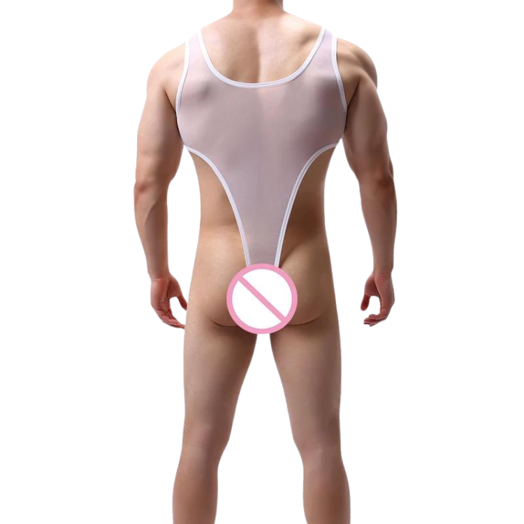 Men's High Cross Sexy Nylon Bodysuit
