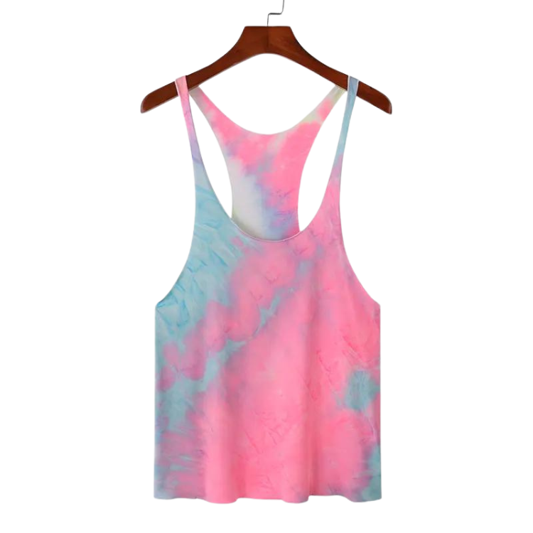 Men's Rainbow Tie-Dye Sleeveless T-Shirt
