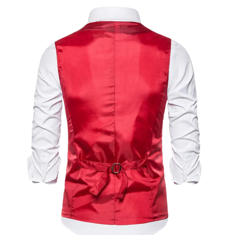 Men's Sequin Deep V-Neck Button Basics Vest