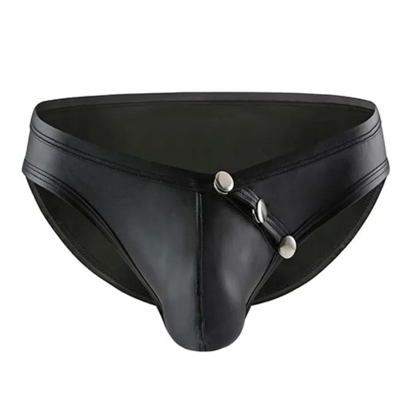 Men's Sexy Patent Leather Briefs
