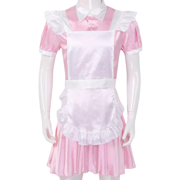 Mens French Maid Sissy Dress With Apron Set