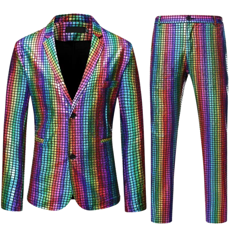 Metallic Rainbow Men's Semi-Formal Blazer