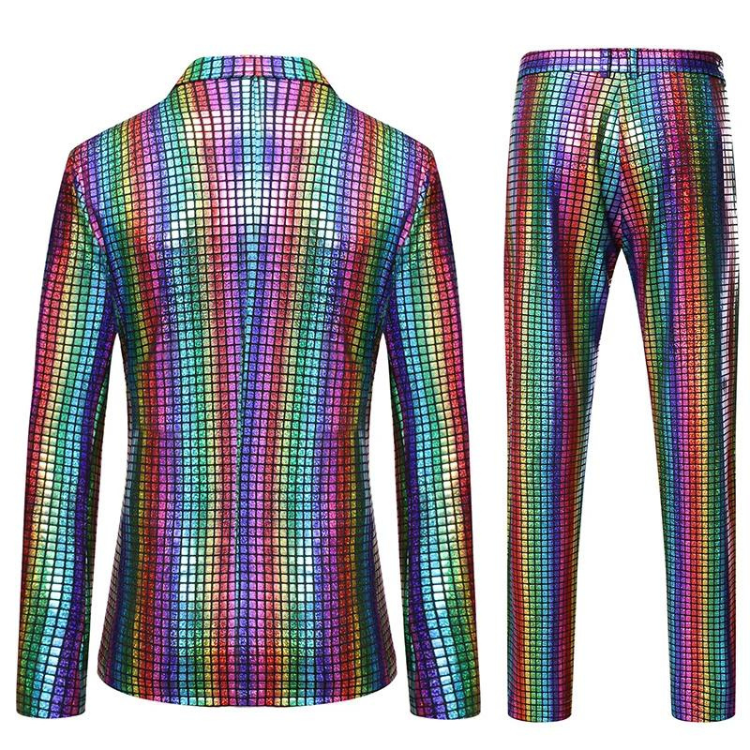 Metallic Rainbow Men's Semi-Formal Blazer