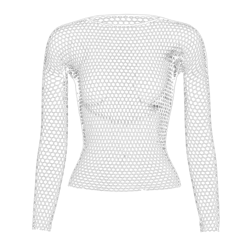 Mystique Long Sleeve Fishnet Tee