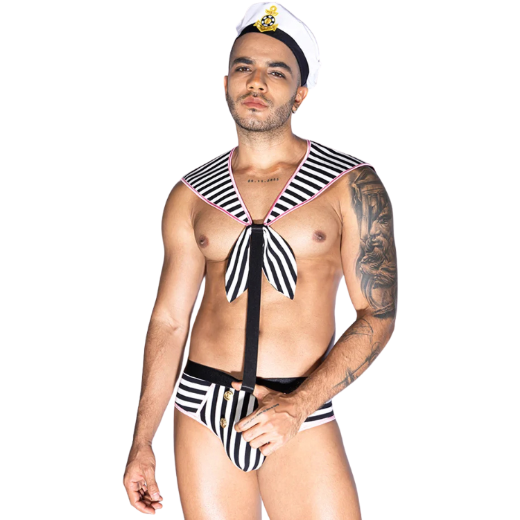 Naughty Captain’s Striped Sailor Costume