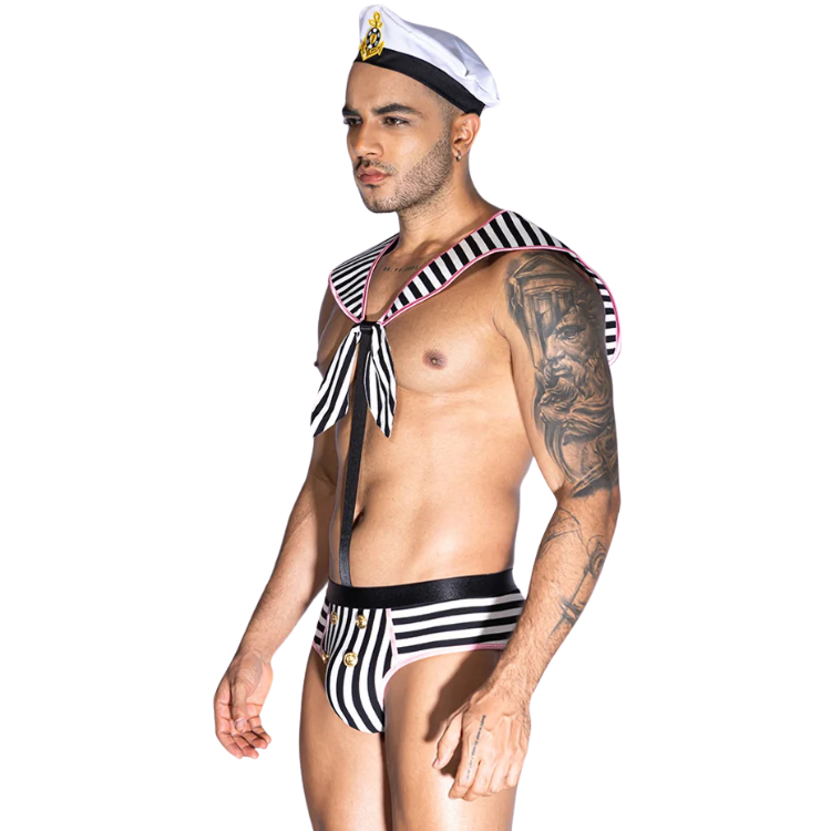 Naughty Captain’s Striped Sailor Costume