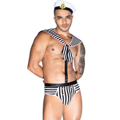 Naughty Captain’s Striped Sailor Costume