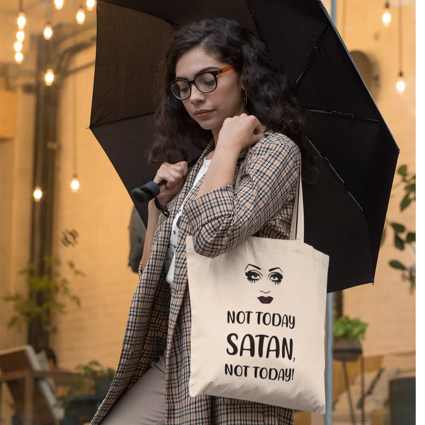 Not Today Satan Eco Tote Bag