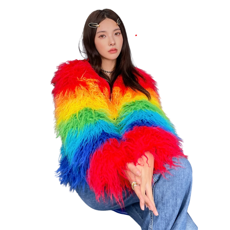 Opulent LGBT Rainbow Luxe Coat