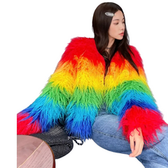 Opulent LGBT Rainbow Luxe Coat
