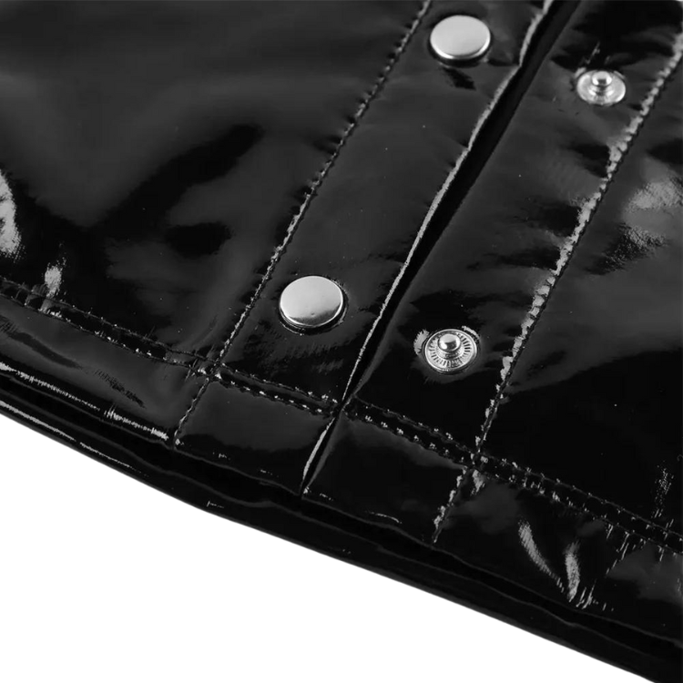 PVC Shimmer Kink Crop Top