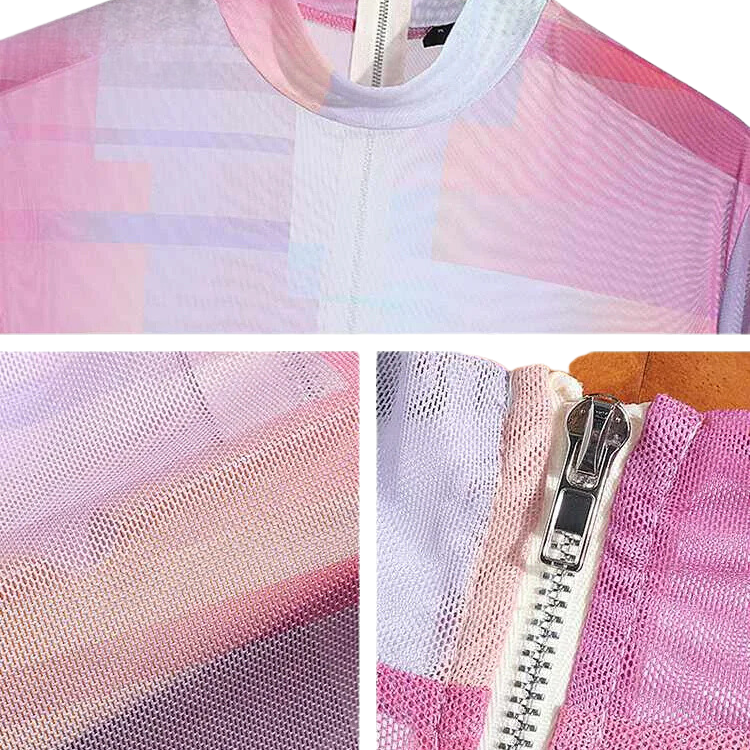 Pink Haze Mesh Turtleneck Bodysuit