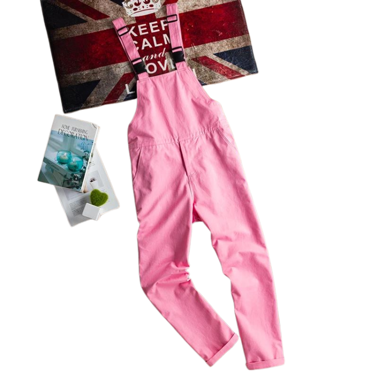 Pink Pop Adjustable Overalls
