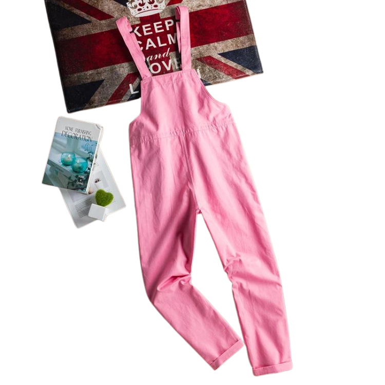 Pink Pop Adjustable Overalls