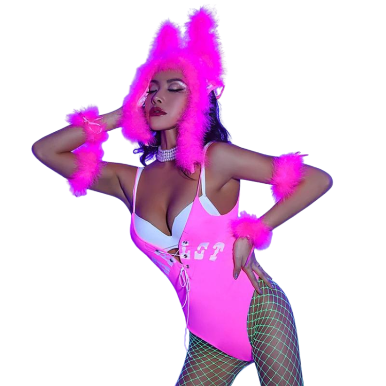 Pink Rave Fever Dream Performance Bodysuit