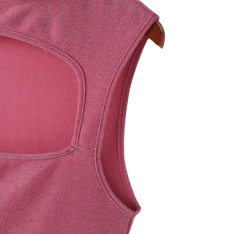 Pretty In Pink Hollow Crop Top
