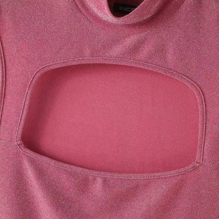 Pretty In Pink Hollow Crop Top