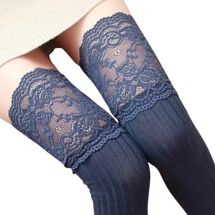 Queer-Approved Cozy Over-Knee Lace Socks