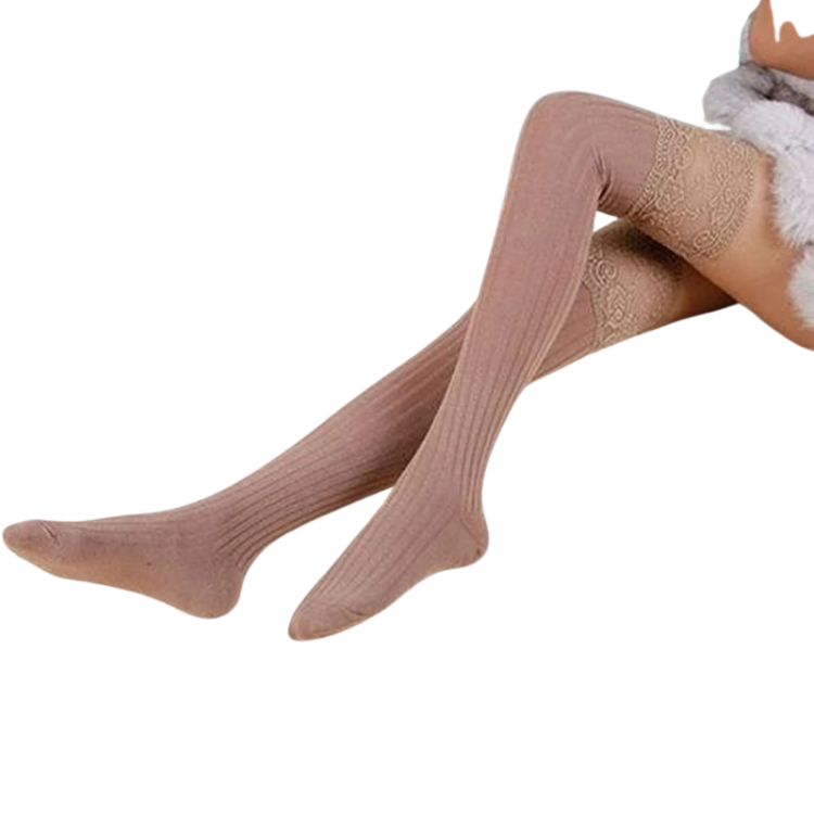 Queer-Approved Cozy Over-Knee Lace Socks