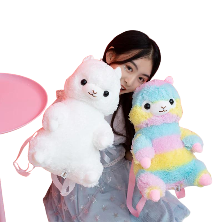 Rainbow Kawaii  Alpaca Backpack