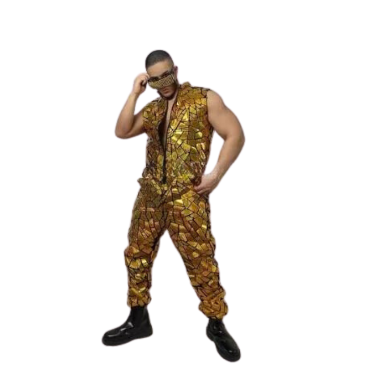 Red Mirror Overall Performance Costume Set