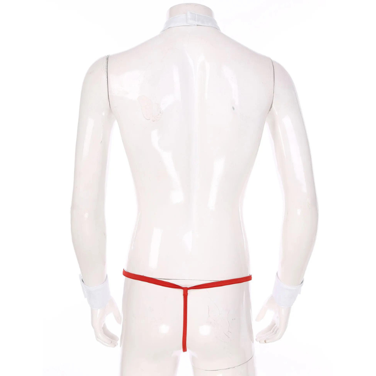 Red Naked Tuxedo Lingerie Costume