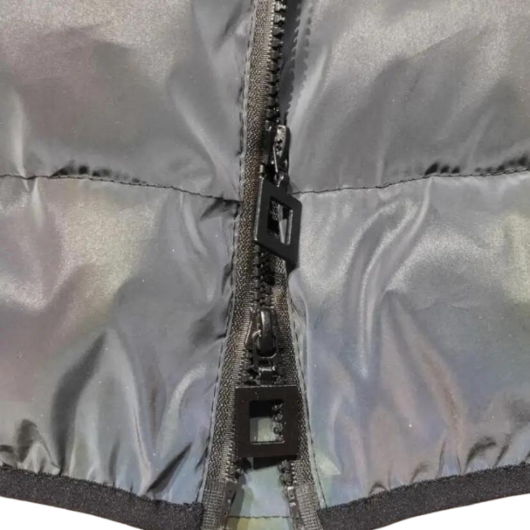 Reflective Luminous Zipper Hooded Puffer Jacket