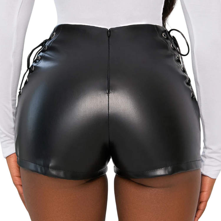 Retro Dominance Snatched Leather Mini Skirt