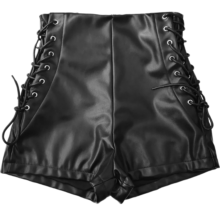 Retro Dominance Snatched Leather Mini Skirt
