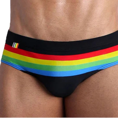 Sexy Striped Swim Briefs