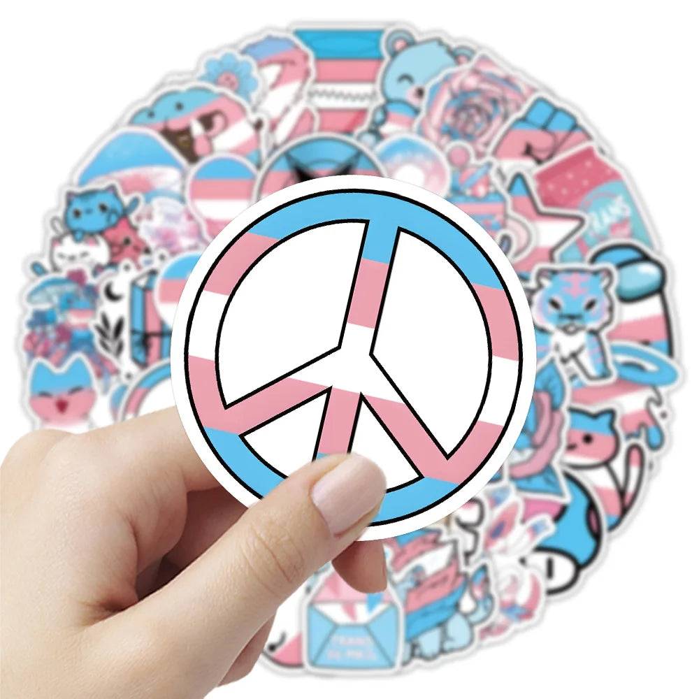 Lucky Dip Collection Of 100 Random Transgender Pride Stickers!