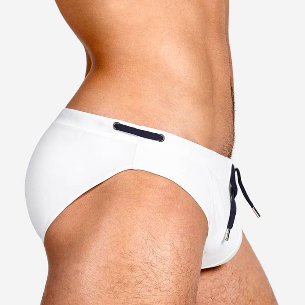 Solid Color Swim Briefs for Men