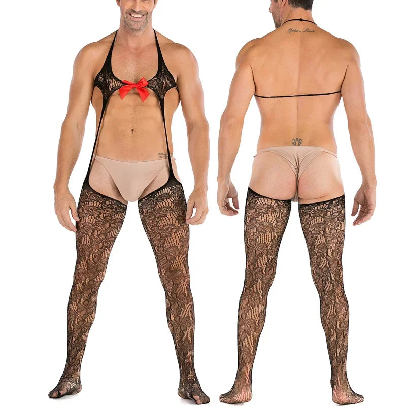 Hollow Temptation Men's Fishnet Pantyhose